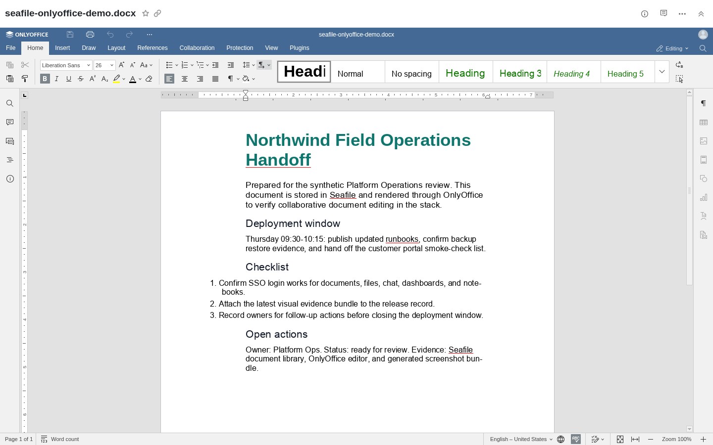 OnlyOffice web UI screenshot from the Latium visual test run