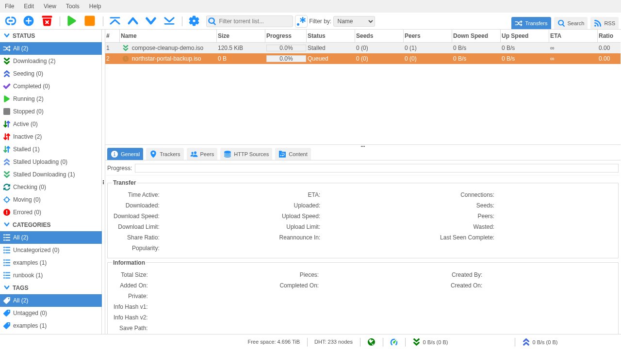 qBittorrent web UI screenshot from the Latium visual test run